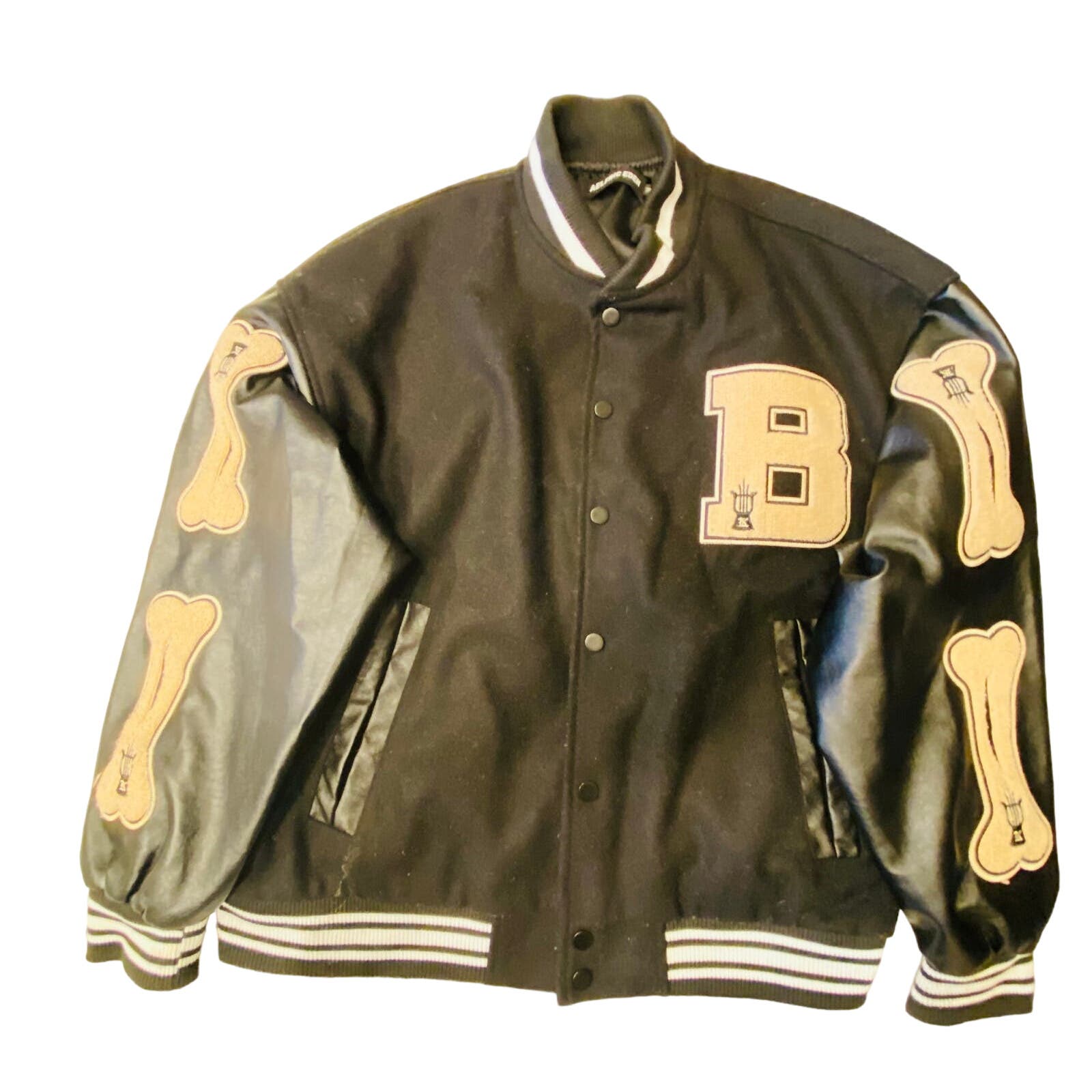 Streetwear Aelfric Eden Varsity Jacket Black Bones Womenâs Large